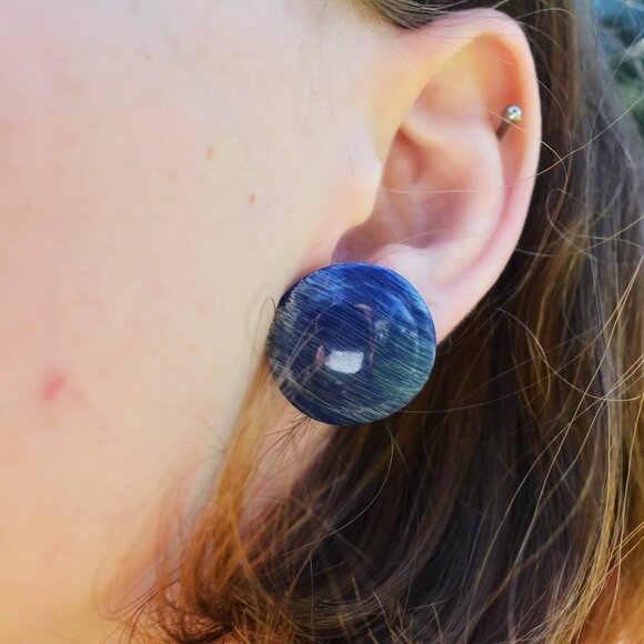 Bundle of Two Blue Circle Stud Earrings - Picture 7 of 8